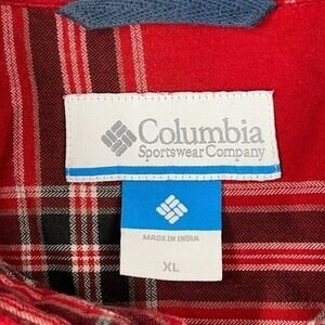 Columbia Shirt Men XL Red Plaided look, workplace outfit, commuter out